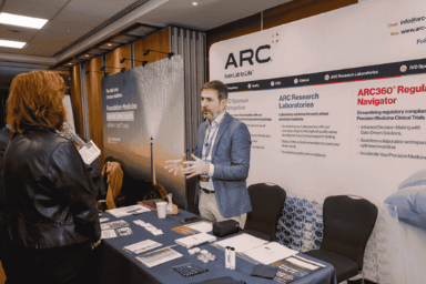 Sponsor exhibition area at the 8th CNS Drug Delivery Summit
